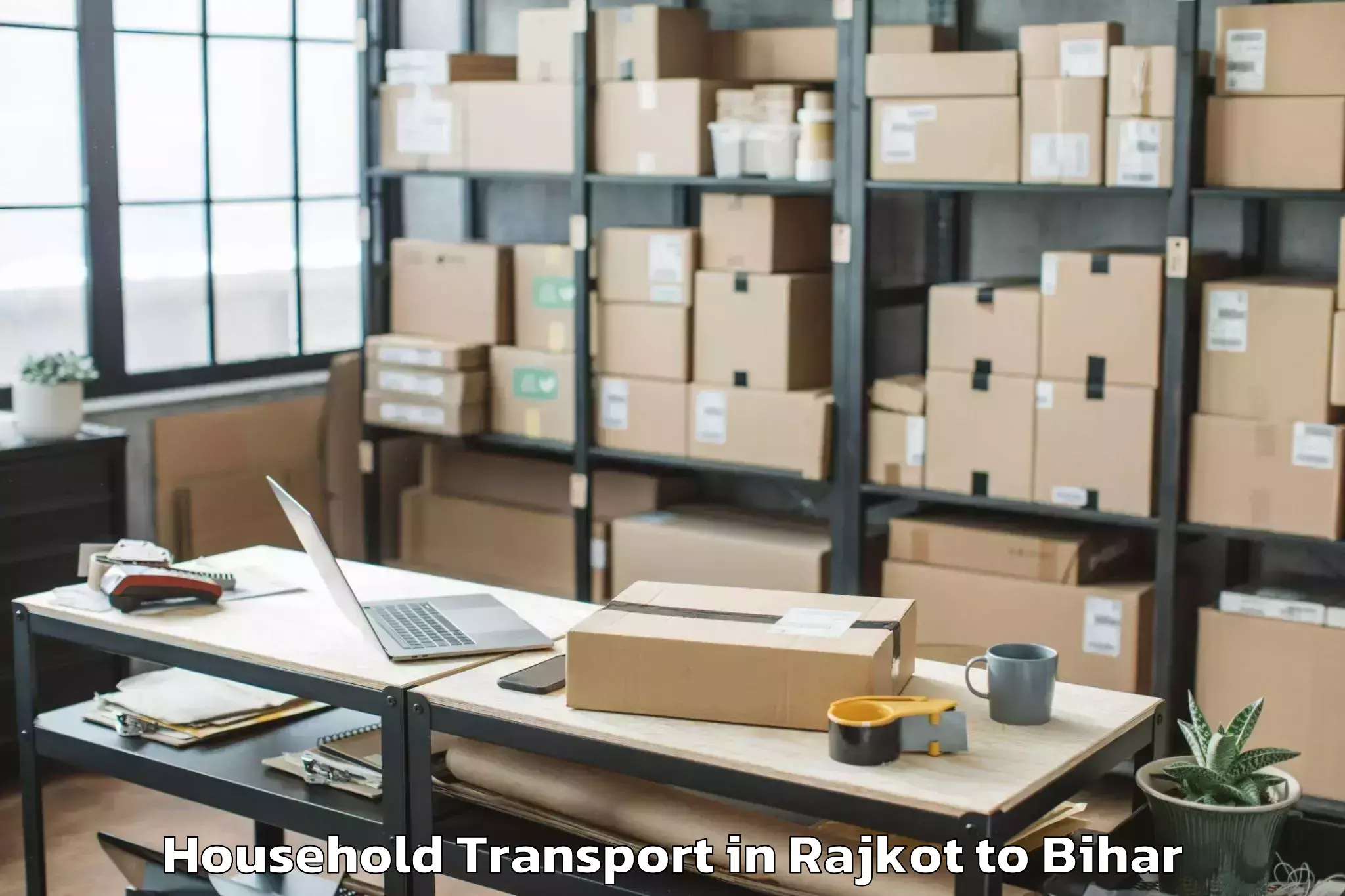 Book Rajkot to Meskaur Household Transport Online